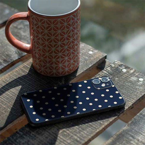 Blue and Cream Polka Dots iPhone 11 Skin